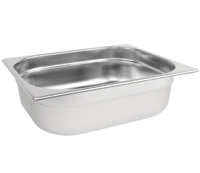 Gastronorm Pans, Stainless Steel 1/2 100mm Non Perforated