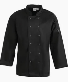 Chef Jacket, Long Sleeve, Black XL