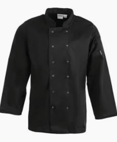 Chef Jacket, Long Sleeve, Black M