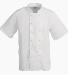 Chef Jacket, Short Sleeve, White, L