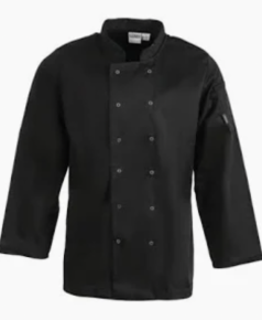 Chef Jacket, Long Sleeve, Black S