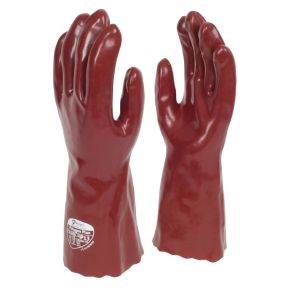 Gloves PVC Gauntlet Red 35.5cm