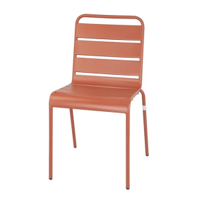 Chairs, Slatted Steel, Terracotta
